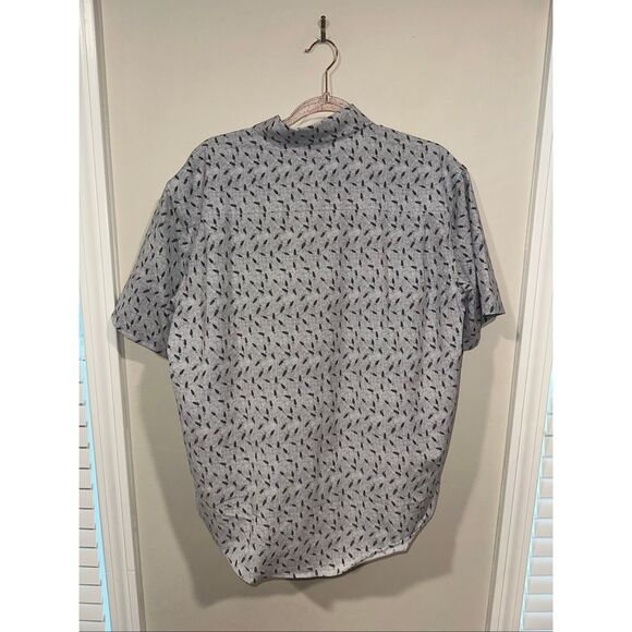 Huk Fishing Short Sleeve Casual Button Up Bobbers Gray M - Picture 4 of 4